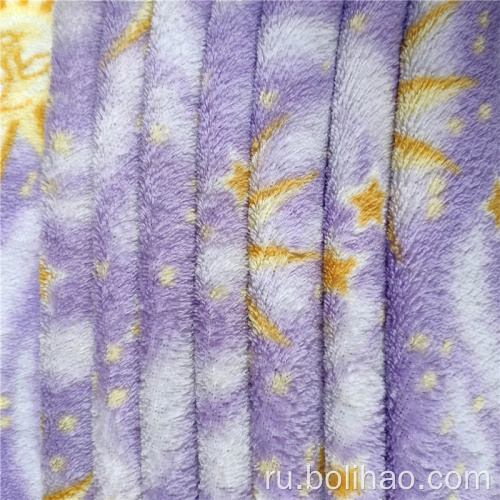 Коралловая флисовая ткань с принтом